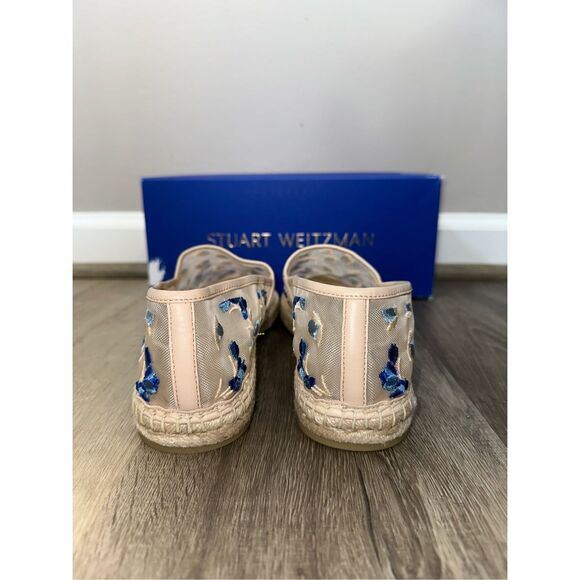 Stuart Weitzman BareItAll Floral-Embroidered Mesh Espadrilles Size 8 $350 - Picture 9 of 12